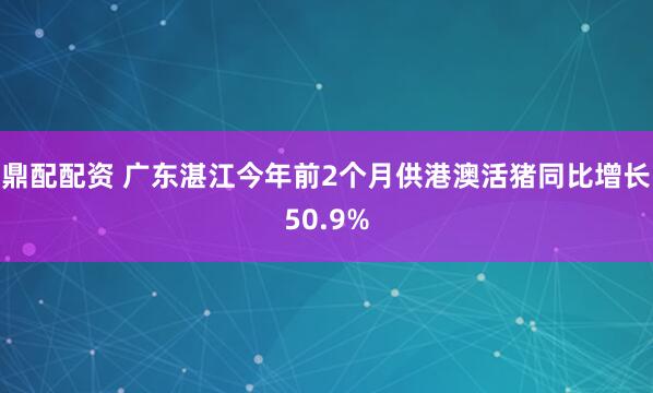 鼎配配资 广东湛江今年前2个月供港澳活猪同比增长50.9%